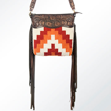 American Darling Cross Body Hand Tooled Saddle Blanket Genuine Leather Western Women Bag Handbag Purse | Crossbody for Cute